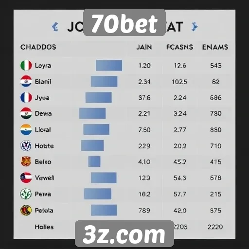 Estatísticas de jogadores ativos no site 70bet