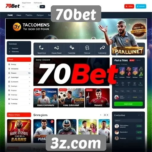 Interface do usuário do site 70bet é amigável